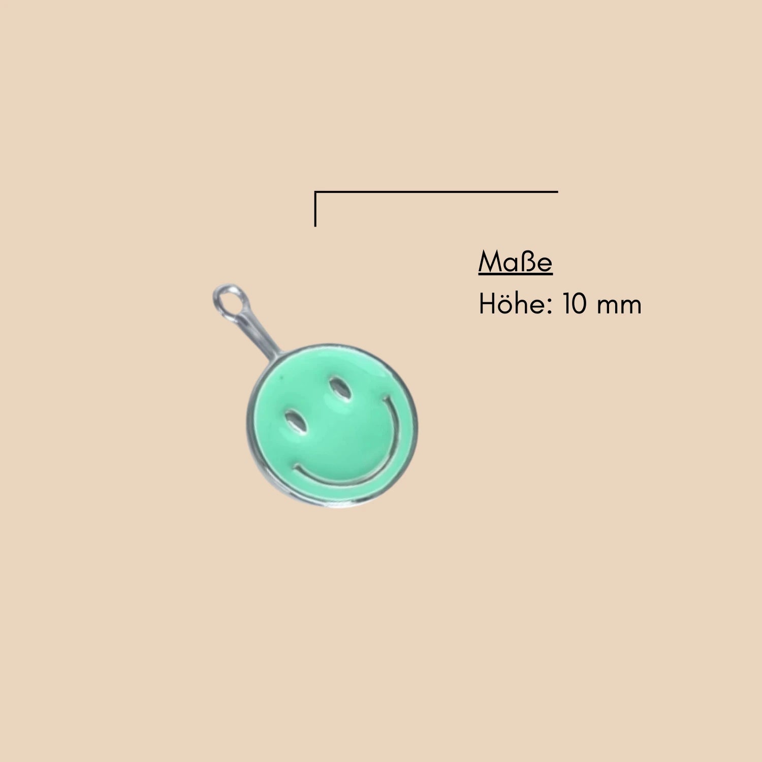 smiley_anhaenger_charm_gruen_rosa_set_fuer_wandelbare_Ohrringe_creolen_silber_gold_rosegold_Masse_durchmesser_10mm